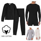 Men 100% Cotton Waffle Knit Thermal Long Johns Underwear Top & Bottom 2PCs Set