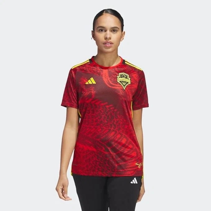 Size M- Adidas Women’s Seattle Sounders FC 23/24 Away Soccer Jersey Red/Black.