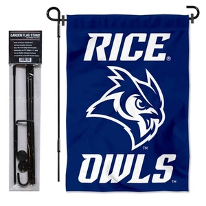 Rice University Owls Garden Flag and Stand Pole Kit - Picture 1 of 4