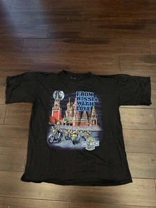 Vintage From Russia With Love Harley Davidson Biker Shirt Size XXL Fits Large - Picture 1 of 6