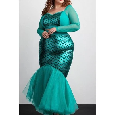 Torrid 1 (1X 14/16) Dos Piezas Sirena Disfraz Cosplay Falda Corta Halloween Foto 1 de 3
