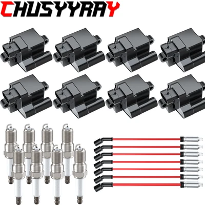 8 Ignition Coils +8 Spark Plugs+8 Wires For 2000-2006 Chevrolet Suburban 1500 - Image 1 of 4
