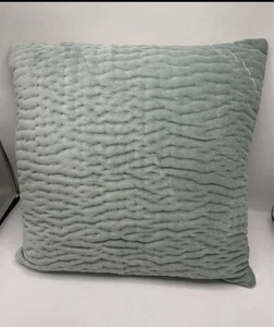 John Lewis Quilted Velvet Square Cushion, Aqua 55cmx55cm - Picture 1 of 5