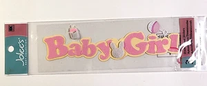 Baby Girl Title Header Pacifier On String Bottle Rattle  Jolee's 3D Stickers - Picture 1 of 1