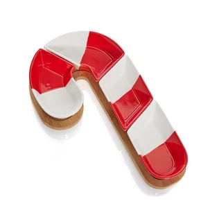 Zuckerstange Servier Set Keramik Küchentisch Weihnachten Snack Essen Geschirr 5 Stück - Bild 1 von 10