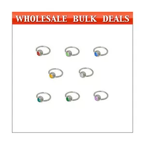 80 Jeweled Captive Bead Rings in 14G 7/16" Inch (11mm) - Bulk3 - Picture 1 of 1