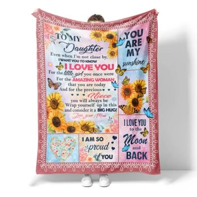 Manta de hija de mamá、Regalos de mamá、Regalos de cumpleaños de hija、Regalos para da... Foto 1 de 4