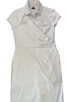 Vestido para mujer Ann Taylor talla 2 bronceado sin mangas imitación envoltura trabajo uniforme escolar Foto 1 de 4