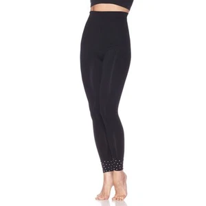 Rhonda Shear "Rocker" Silvertone Stud Shaping Leggings 175884 - Picture 1 of 3