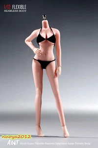 ANT 1/12 Mujer Soldado Cuerpo Súper Flexible Sin Costuras Bronceado/Pálido Medio Pecho Juguetes - Imagen 1 de 13