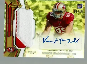 Camiseta Finest Jumbo 2013 autógrafos camuflaje refractores #AJRVM Vance McDonald 1/10 - Imagen 1 de 1