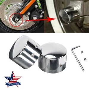 Front Axle Nut Cover Cap For Harley Electra Road Glide Sportster XL 883 1200 SU - Foto 1 di 9