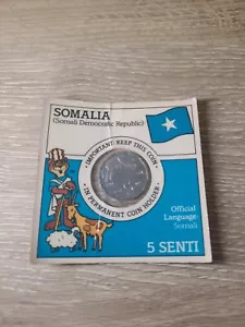 Vintage Post Sugar Bear 5 Senti Somalia Democratic Republic 1976 Coin, Sealed - Picture 1 of 11