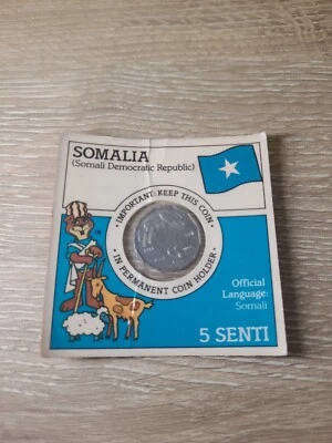 Moneda de colección Post Sugar Bear 5 Senti República Democrática de Somalia 1976, sellada Foto 1 de 4
