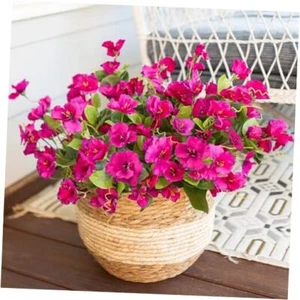 Artificial Faux Outdoor Outside Flowers Plants for Summer Decoration, 6 Purple - Picture 1 of 8