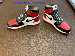 1/6 Zapatos Tenis Rojo Negro HUECO Para 12" PHICEN Hot Toys WORLDBOX Figura Masculina - Imagen 1 de 5