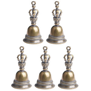 5 Vintage Brass Hand Bells - Retro Antique Dinner Restaurant Service Jingle Bell