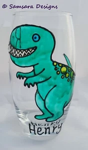 Vaso de vidrio de dinosaurio T Rex jugo cerveza de agua vaso  - Imagen 1 de 5