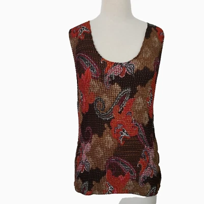 Camiseta sin mangas Liz Baker Shell para mujer talla XL arrugada elástica sin mangas cuello redondo Foto 1 de 4