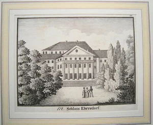 Schloss Ebersdorf Saalburg-Ebersdorf Thüringen echte alte Lithographie 1840 - Foto 1 di 1