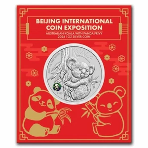2024 AUS 1 oz Silver Koala Beijing Expo Colorized Panda Privy Coin - Picture 1 of 4
