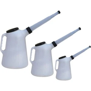 1/2/5L Oil Measuring Jug Plastic Flexi Spout & Lid For Pouring Oil Petrol Diesel - Picture 1 of 5