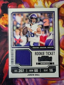 2023-24 NFL Contenders JAREN HALL Rookie Ticket Patch Variation #TS16V New NM - Picture 1 of 2