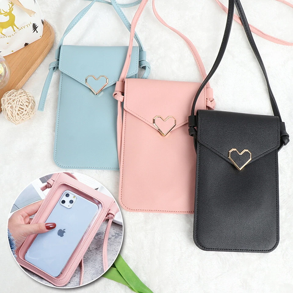 Leather Mobile Phone Bags Shoulder Handbags Purse Case For iPhone/Samsung/Huawei - Image 1 of 4