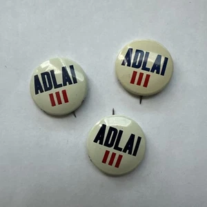 Adlai III USA American Political Pin Badge Button Lot Of 3 Ex Condition - Picture 1 of 2