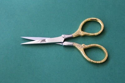Fadenschere Nähschere Nostalgie 10,5 cm Schere Bastelschere vergoldet - Bild 1 von 3