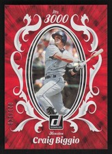 2023 Panini Donruss Baseball #M3K-5 Craig Biggio Mr. 3000 Red Foil #'d /149