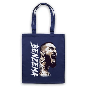 BENZEMA ILLUSTRATION TRIBUTE FOOTBALL SOCCER LEGEND TOTE BAG LIFE SHOPPER - Picture 1 of 11