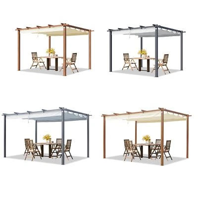 Pergola 3x3 3x4 Schiebedach Stoffdach Gartenpavillon Pavillon verstellbares Dach - Bild 1 von 4