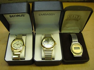3 - Vintage Men's Wristwatch's - Benrus (NEW) -  Embassy  (NEW) - Sears (Used) - Picture 1 of 10