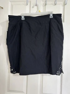 NWT Women's Attyre Black Mini Skirt- Size 18W Plus Size Lace trim - Picture 1 of 8