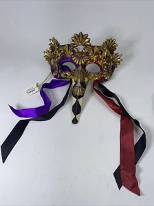 KATHERINE'S COLLECTION RETIRED Shiny Glitter MASQUERADE MASK MARDI GRAS - Picture 1 of 6