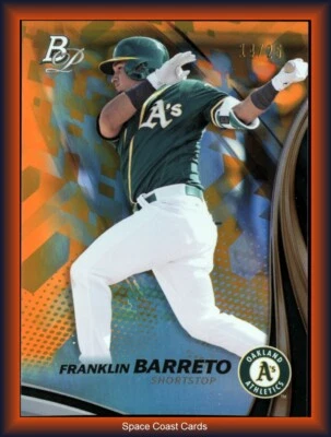 Bowman Platinum Top Prospects Orange 2017/25 Franklin Barreto #TP-FB novato Foto 1 de 2