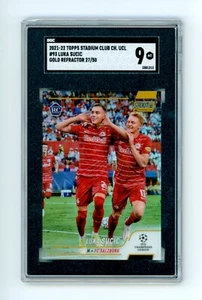 2021-22 Luka Sucic Topps Stadium Club Chrome Gold Refractor Rookie 27/50 SGC 9 - Picture 1 of 3