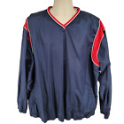 Rawlings Windbreaker Pullover Baseball Dugout Bullpen Jacket Size 2XL Blue Red
