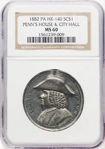 1882 - PA "So Called $" Bicentennial - NGC MS60 - RARE - Picture 1 of 2