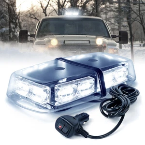 Xprite 12" Blanco LED Techo Coche Luz Estroboscópica Emergencia Seguridad Advertencia Intermitente - Imagen 1 de 7
