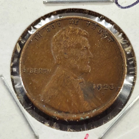 1923 S 1c Lincoln Wheat Cent Penny Coin VG Circ Circulated Full Date Cover