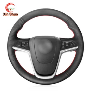 Black Artificial Leather Steering Wheel Cover for Opel Astra J Mokka X Zafira C - Picture 1 of 6