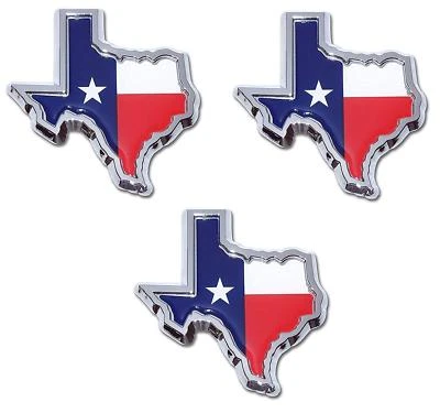 3- Emblema Edición FORMA BANDERA DEL ESTADO DE TEXAS 3" METAL Universal para F150 Silverado Foto 1 de 4