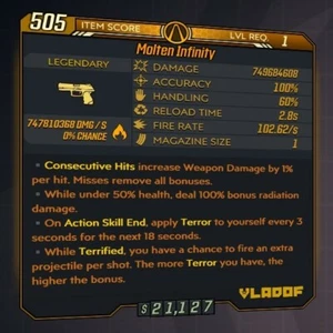 BL3 [MODDED Infinity Pistol] 400+ million damage! [All Platforms] - Picture 1 of 12