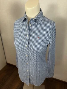 Gant Bluse Hemd Damen Gr. S 36 - weiß blau kariert - wie Neu - mit Maße! - Bild 1 von 9