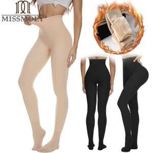 Women Seamless Warm Compression High Waist Control Thermal Pantyhose Tights US - Picture 1 of 14