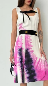 Luxury 3k, PRADA Tie-dye Printed Scoop Neck Dress - Picture 1 of 10