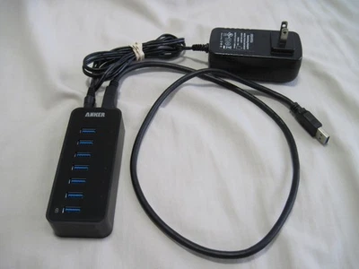 Genuine Anker AH221 7-Port USB 3.0 Data Hub With Built in Charger with Adapter - Image 1 of 4