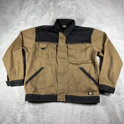 Chaqueta Dickies Para Hombre Grande Marrón Negro Lona Utilidad Trabajo Aire Libre Tareas Abrigo Foto 1 de 4